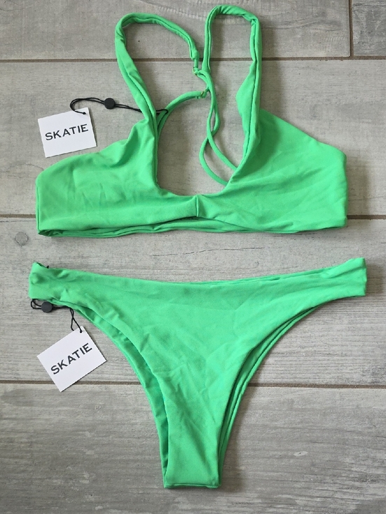 Skatie Other - Skatie - Jasmine (Top) & Dylan (Bottoms) Bright Green Two-Piece Bikini Set